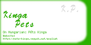 kinga pets business card